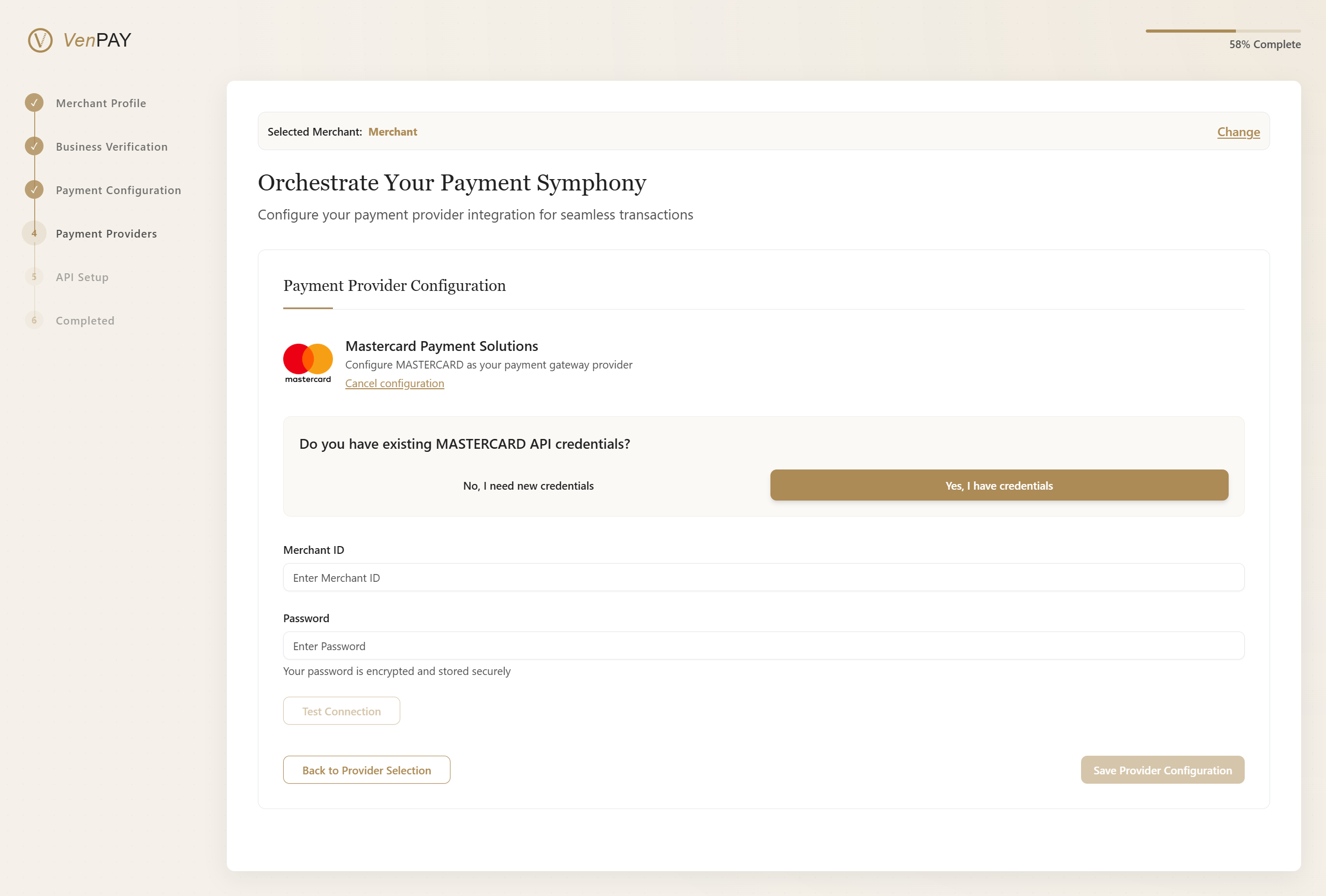 Existing Mastercard Setup